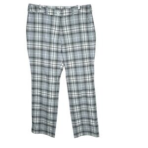 Nike Golf Womens Plaid Plants Size 12 Black Gray White EUC